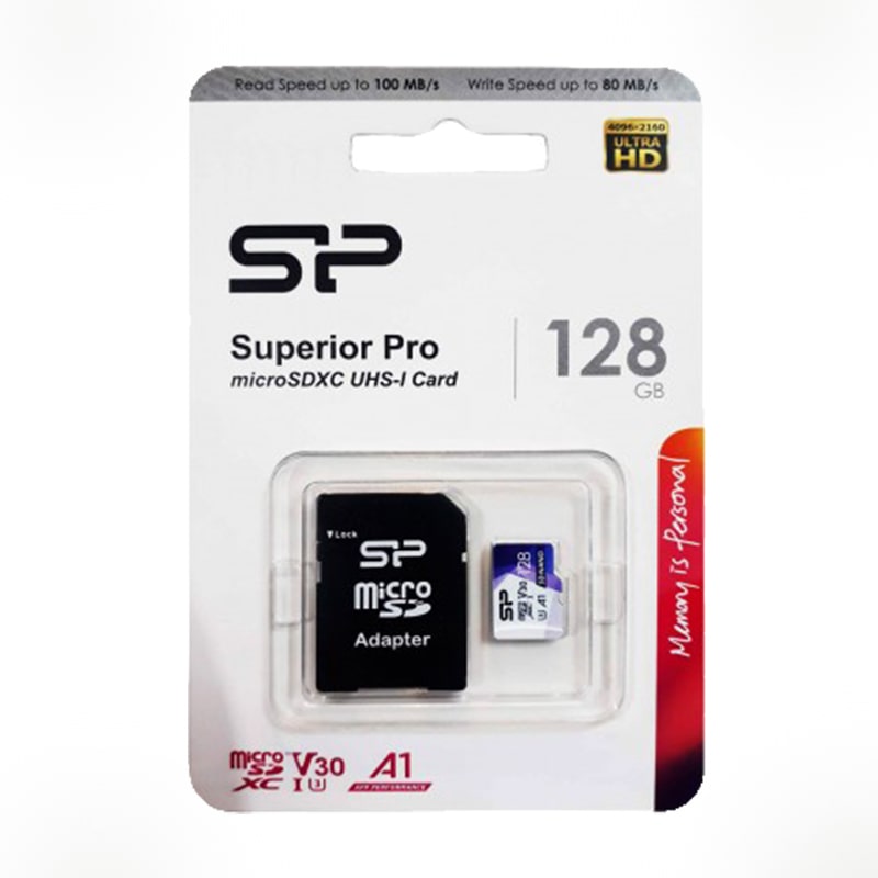 خرید کارت میکرو SD سیلیکون پاور مدل Superior Pro | ظرفیت ۱۲۸ گیگابایت