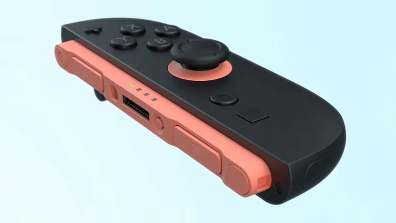 تصویر نزدیک از جویکان قرمز نینتندو سوییچ 2 (Nintendo Switch 2 Joy-Con) با چراغهای وضعیت؛ معرفی در مایتندو (Mytendo)