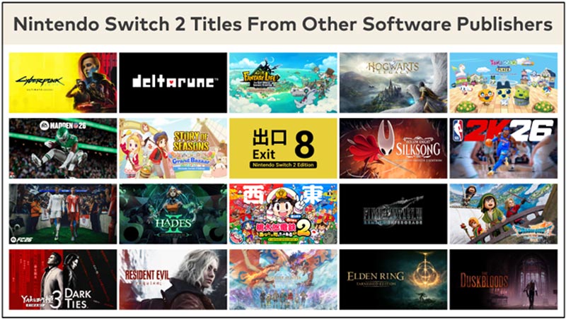 فهرست بازیهای Nintendo Switch 2 از ناشران جهانی مانند CD Projekt Red، SEGA و Capcom – همکاری تاریخی استودیوها در مایتندو (Mytendo)