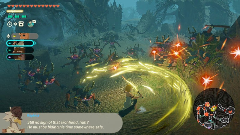 نبرد گروهی با دشمنان متعدد در بازی Hyrule Warriors: Age of Imprisonment – نقد تجربه‌ی مبارزات در مایتندو (Mytendo)